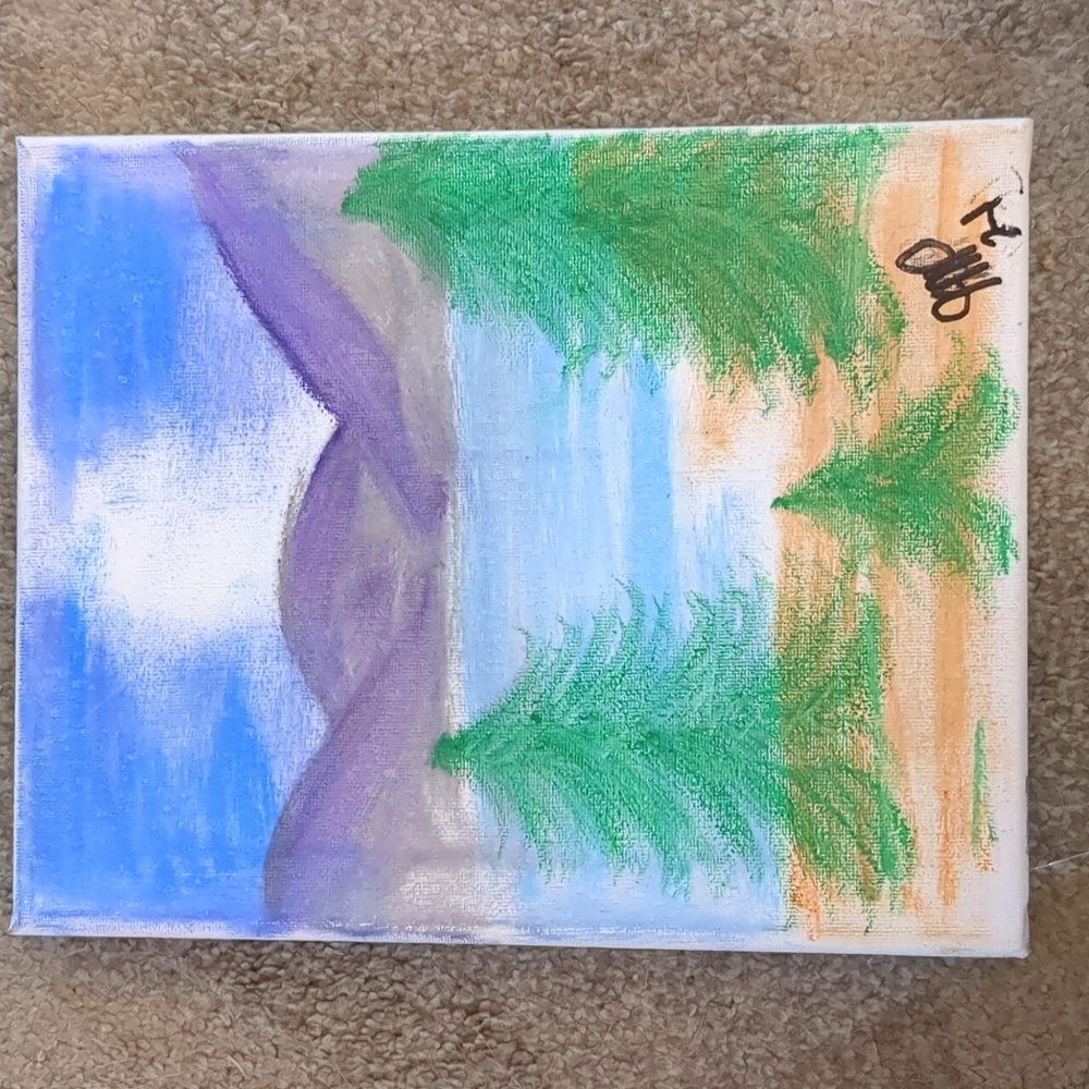 8 x 10 Painting. Purple Mountain